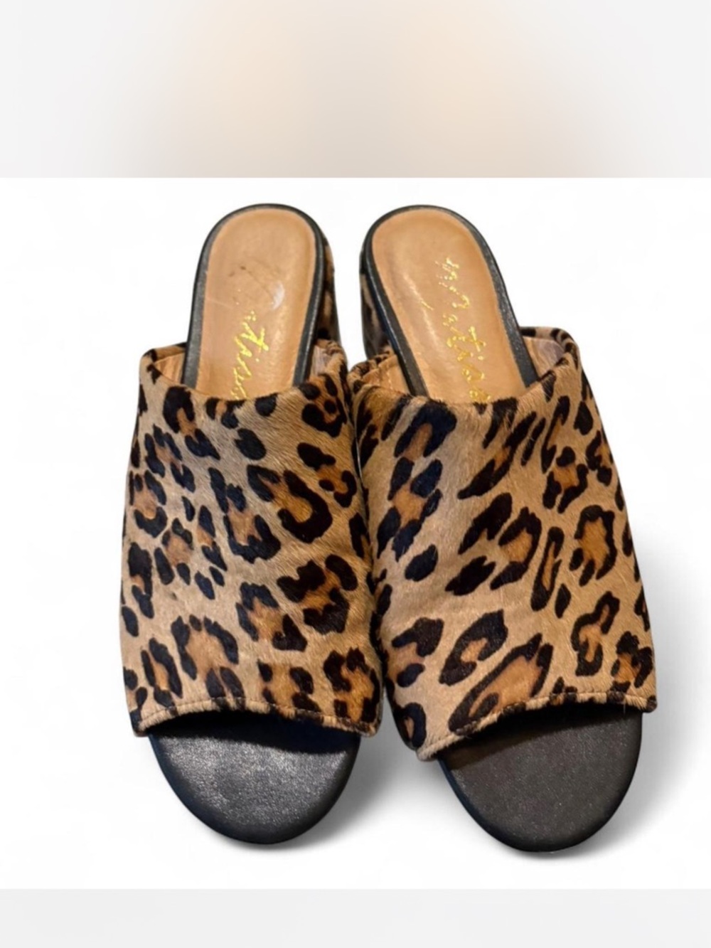 Matisse Leopard Print Slide Mules - Tan & Black